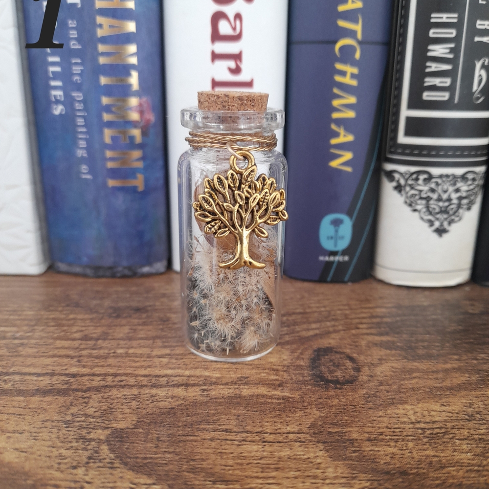 Gold Tree Pendant Glass Bottle Necklace